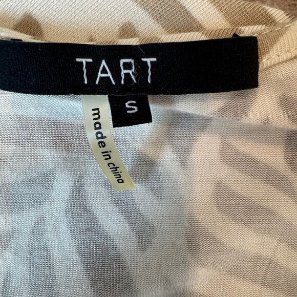 Tart Long Split Sleeve Neutral Leaf Pattern V-Neck Romper Small - Picture 5 of 10